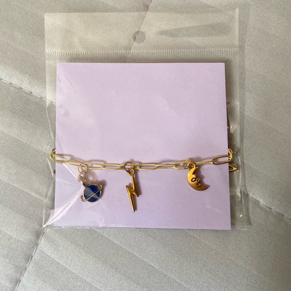 Gold Charm Bracelet - Handmade